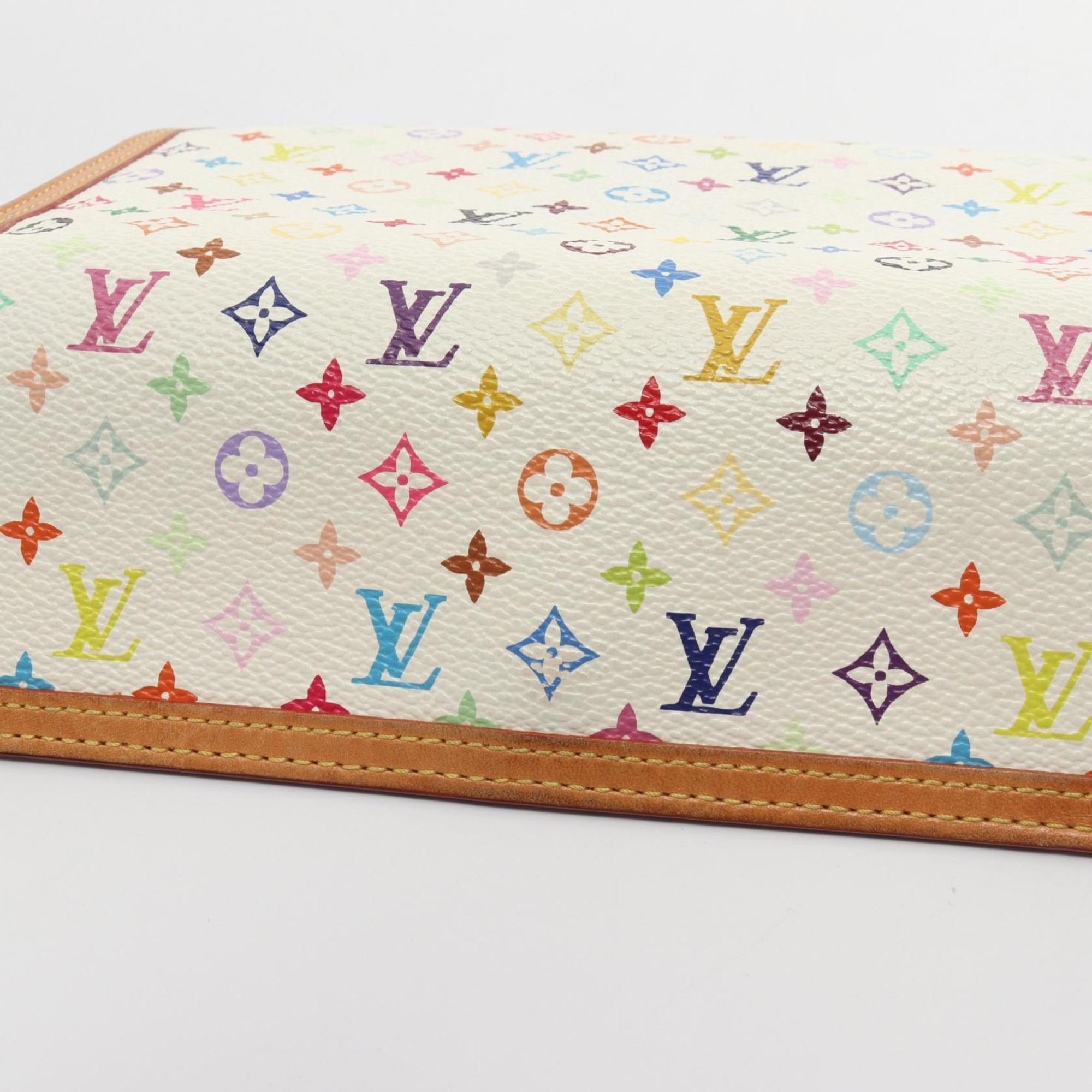 Louis Vuitton LOUIS VUITTON Porte Tresor International Monogram Multicolor Blanc Tri-fold Long Wallet Coated Canvas Leather Women's White M92658