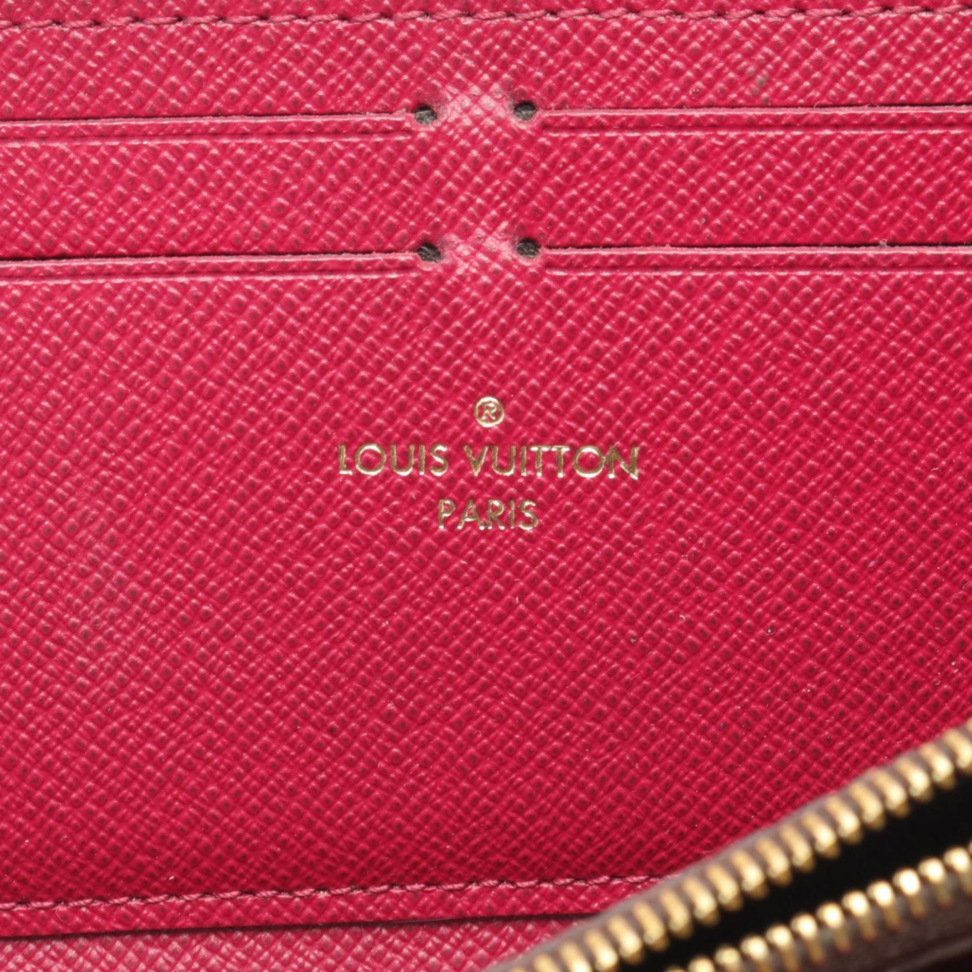 Louis Vuitton LOUIS VUITTON Portefeuille Clemence Round Long Wallet Coated Canvas Leather Monogram Women's Brown Pink M60742