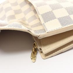 Louis Vuitton LOUIS VUITTON Portefeuille Sarah Damier Azur Bi-fold Long Wallet Coated Canvas Women's White N63028