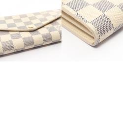 Louis Vuitton LOUIS VUITTON Portefeuille Sarah Damier Azur Bi-fold Long Wallet Coated Canvas Women's White N63028