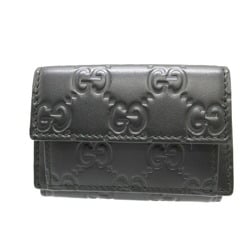 Gucci Guccissima 547070 Leather Black Compact Wallet Tri-fold 0837GUCCI