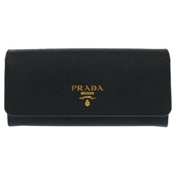 Prada 1MH132 Saffiano Leather Black Long Wallet 0715PRADA