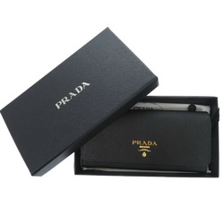 Prada 1MH132 Saffiano Leather Black Long Wallet 0715PRADA