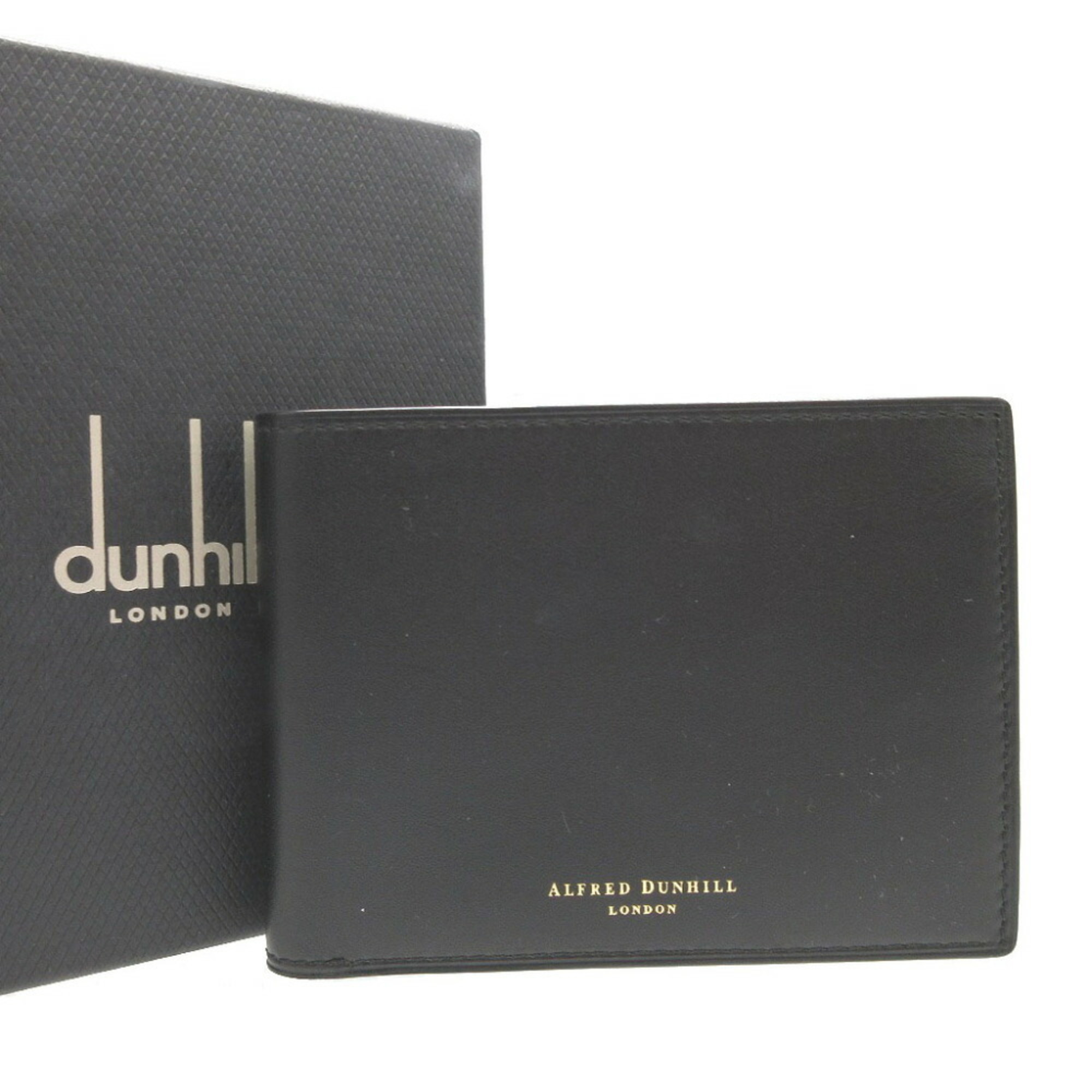 Dunhill Leather Black Billfold Bi-fold Wallet 0905dunhill