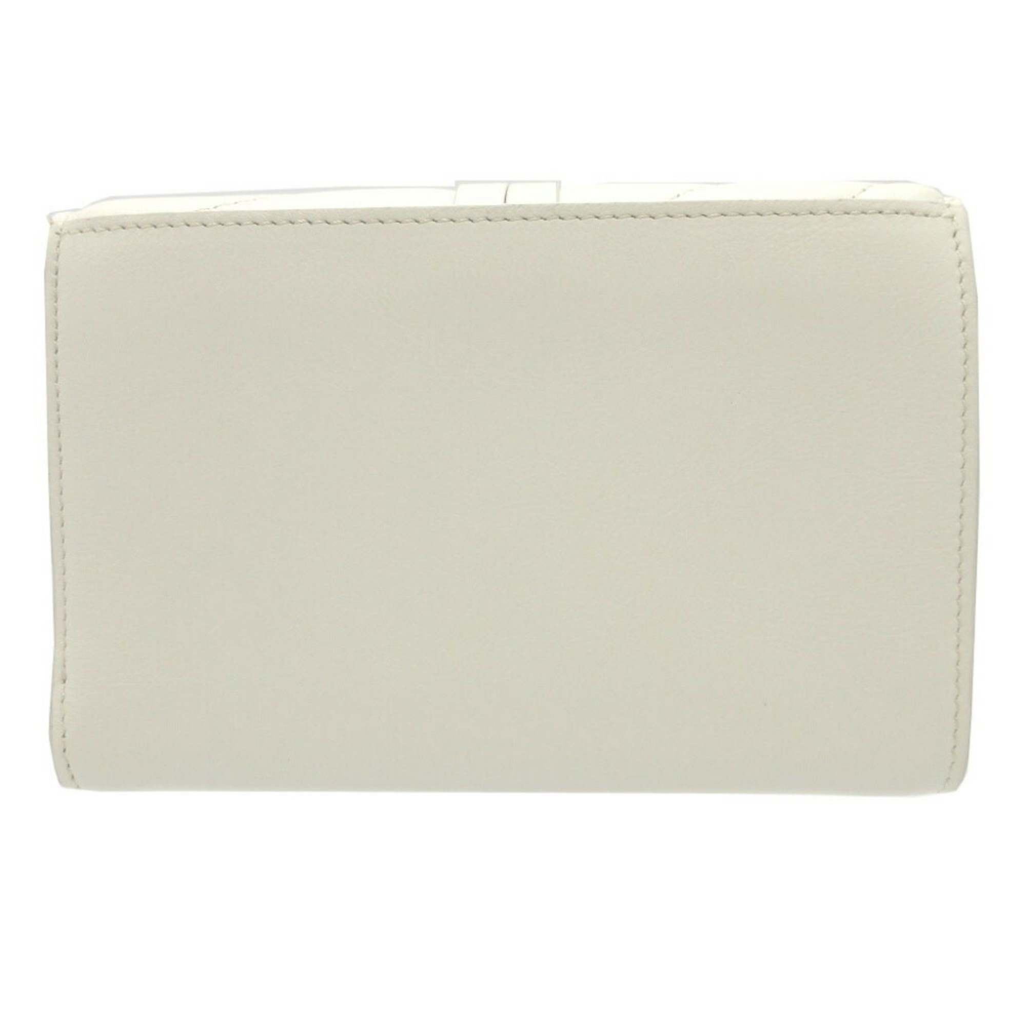 Chloé Chloe Alphabet CHC18AP943 Leather Ivory White Tri-fold Wallet 2452Chloe