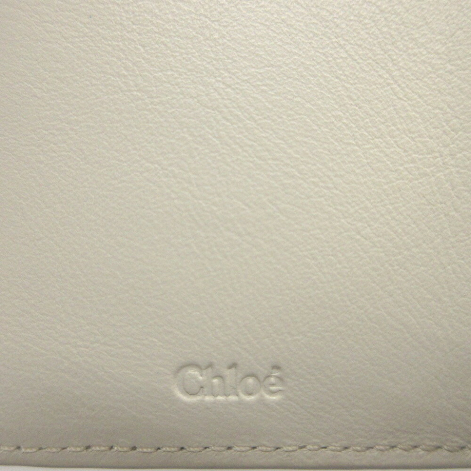 Chloé Chloe Alphabet CHC18AP943 Leather Ivory White Tri-fold Wallet 2452Chloe