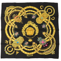 Hermes Carre 90 KOSMIMA Space Silk Black Scarf Muffler 0196HERMES