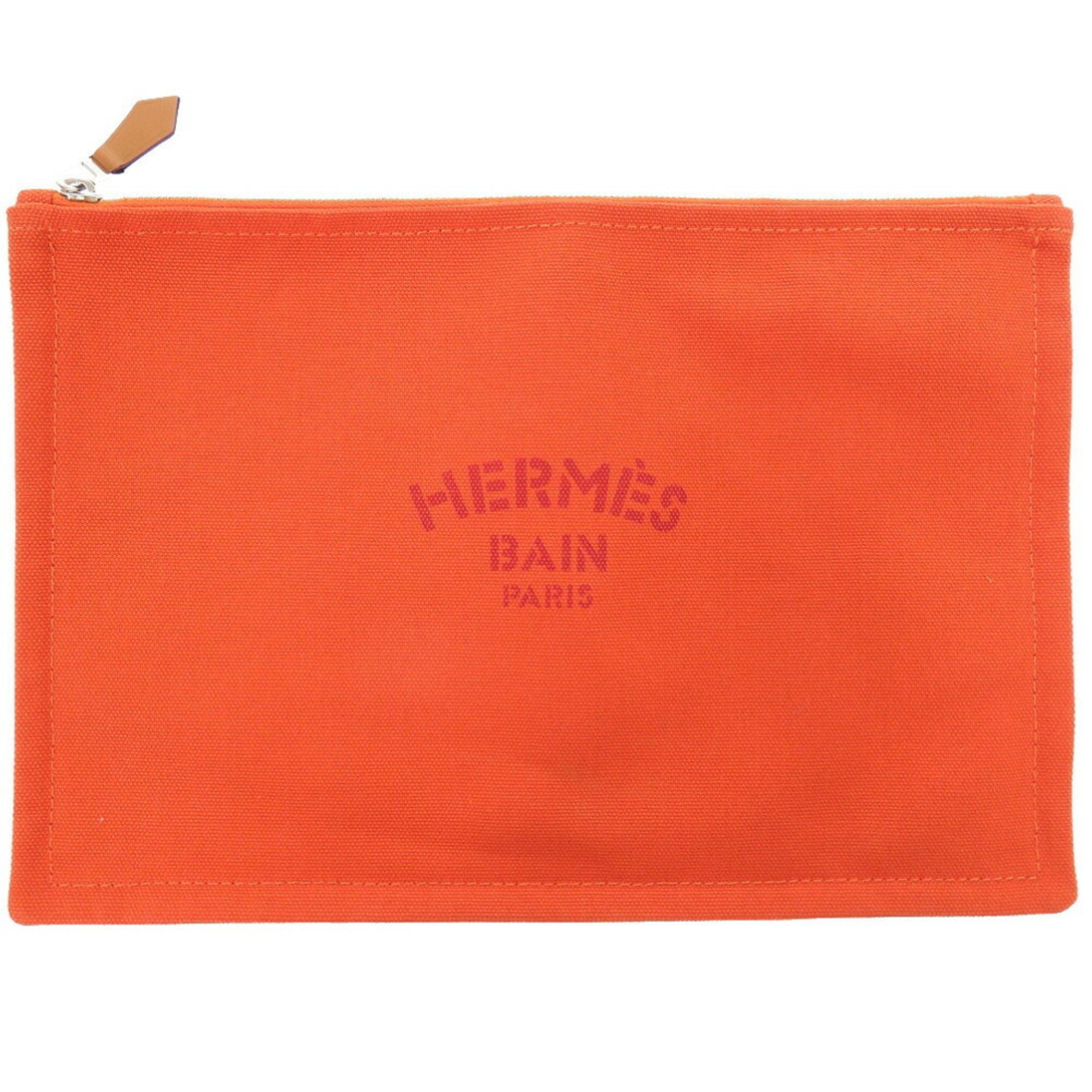 Hermes Yachting GM Cotton Orange Pouch 0965HERMES