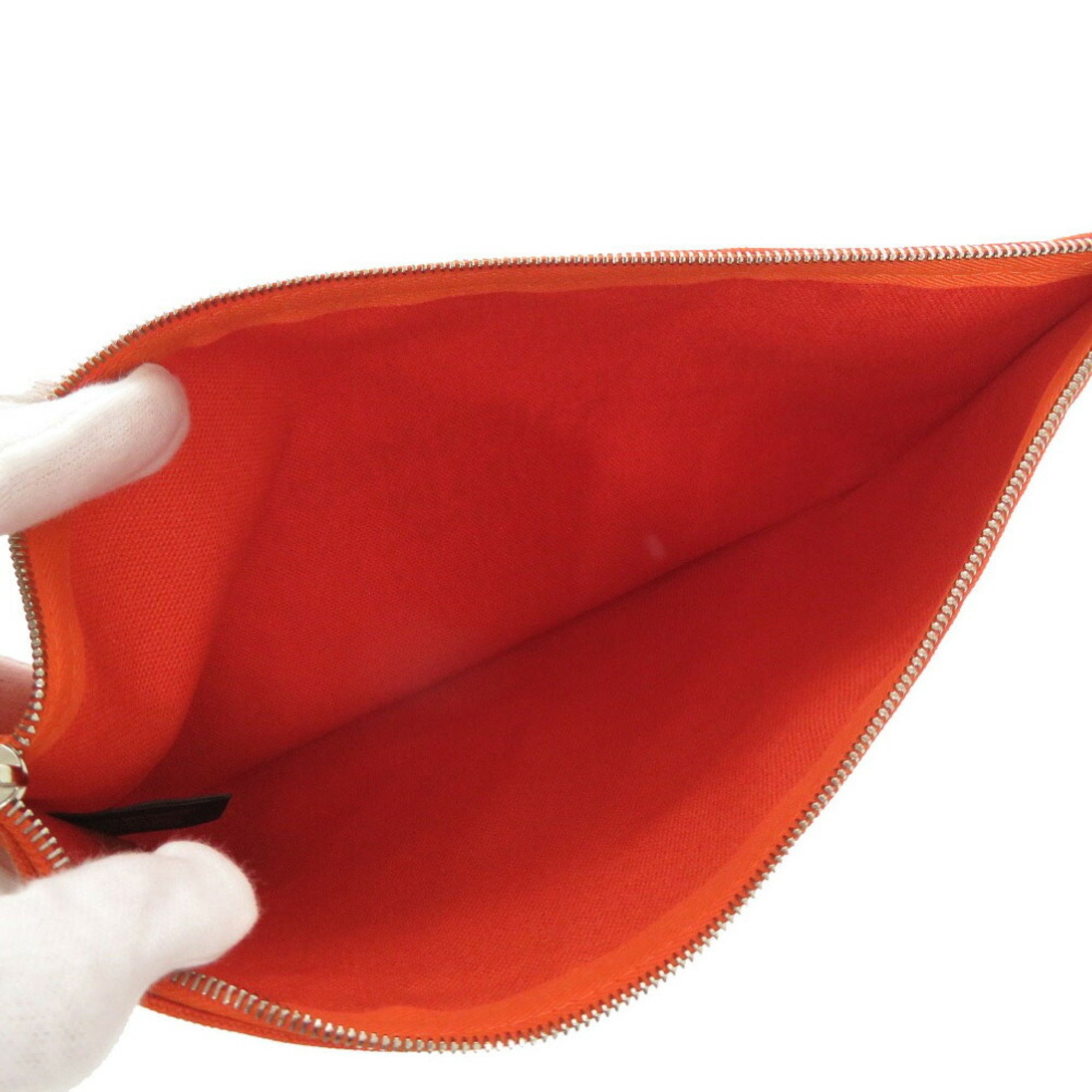 Hermes Yachting GM Cotton Orange Pouch 0965HERMES