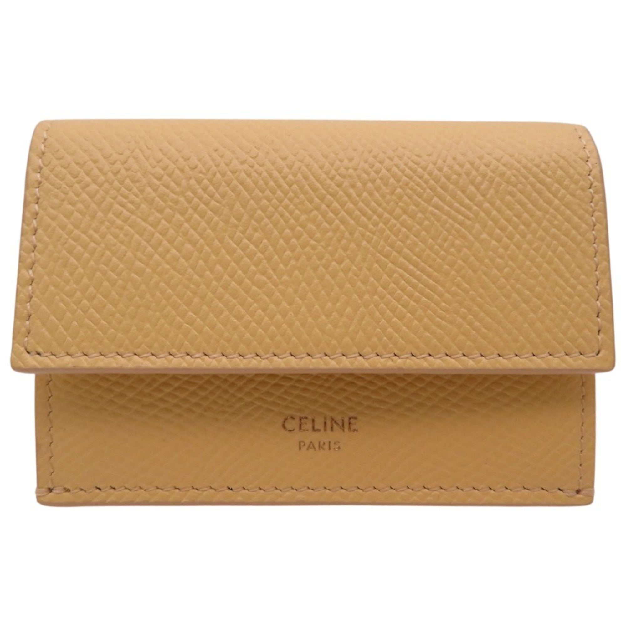 Celine Folded Compact Wallet Calfskin Yellow 10E60 3BEL 11PO Tri-fold 2442CELINE