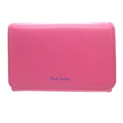 Paul Smith Leather Pink Compact Wallet Bi-fold 2508Poul