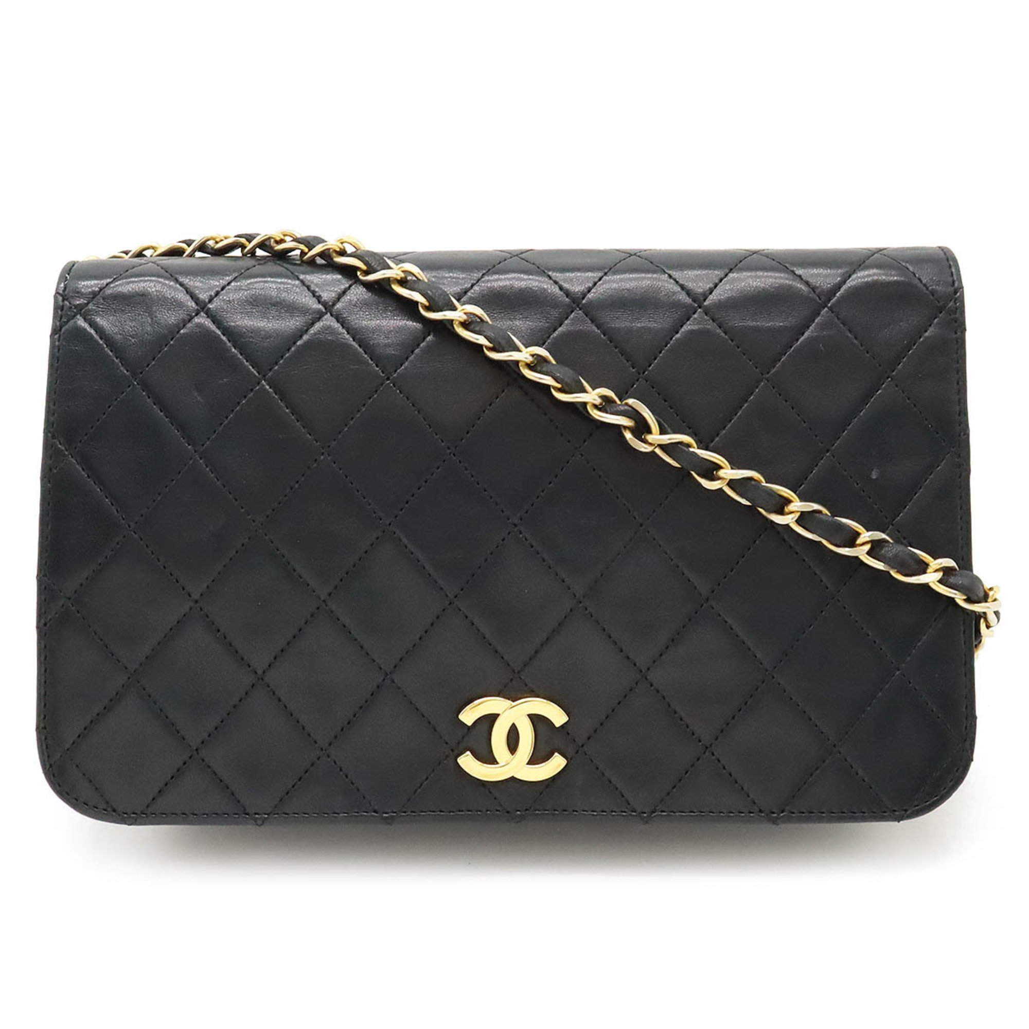 CHANEL Chanel Matelasse Coco Mark Chain Bag Shoulder Leather Black