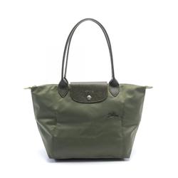 Longchamp Le Pliage Green M Tote Bag Nylon Leather Women's Khaki L2605919479