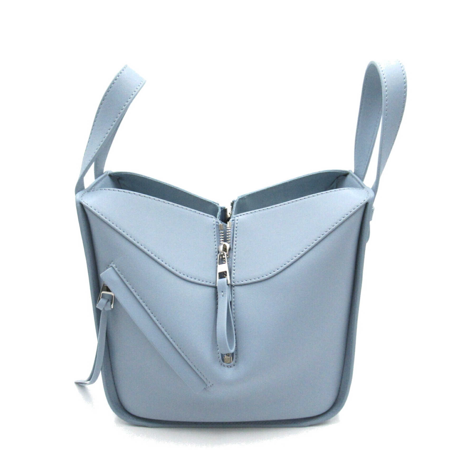 LOEWE Hammock Bag Compact 2-way Shoulder Leather Satin Calf Women's Blue Dusty A538H13X145265