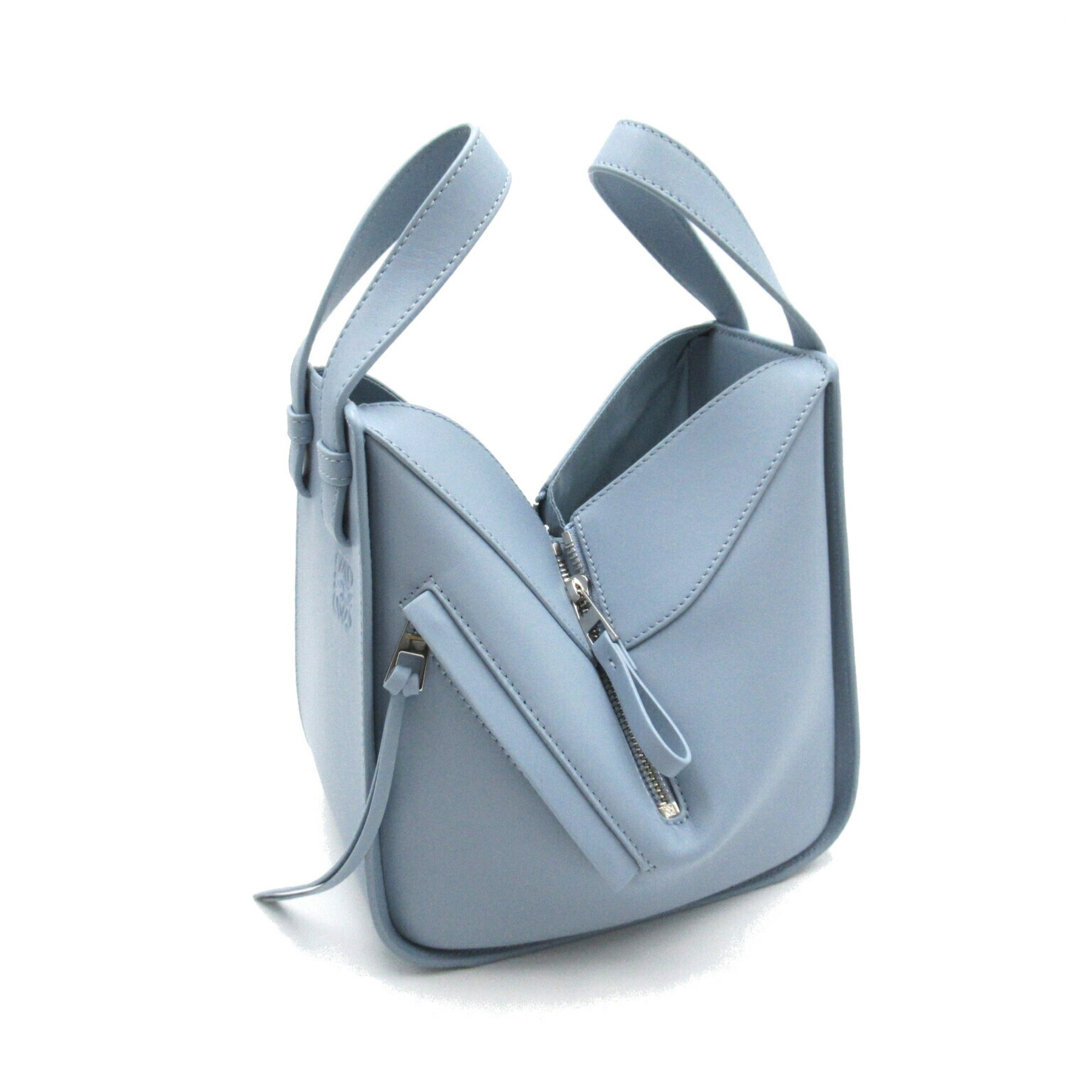 LOEWE Hammock Bag Compact 2-way Shoulder Leather Satin Calf Women's Blue Dusty A538H13X145265