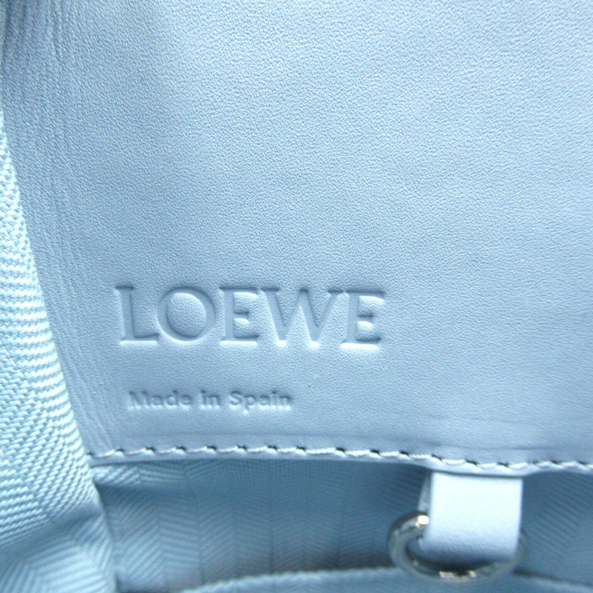 LOEWE Hammock Bag Compact 2-way Shoulder Leather Satin Calf Women's Blue Dusty A538H13X145265