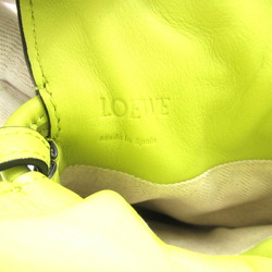 LOEWE Flamenco Pocket Shoulder Bag Leather Women's Green Lime Yellow 11F10X014801