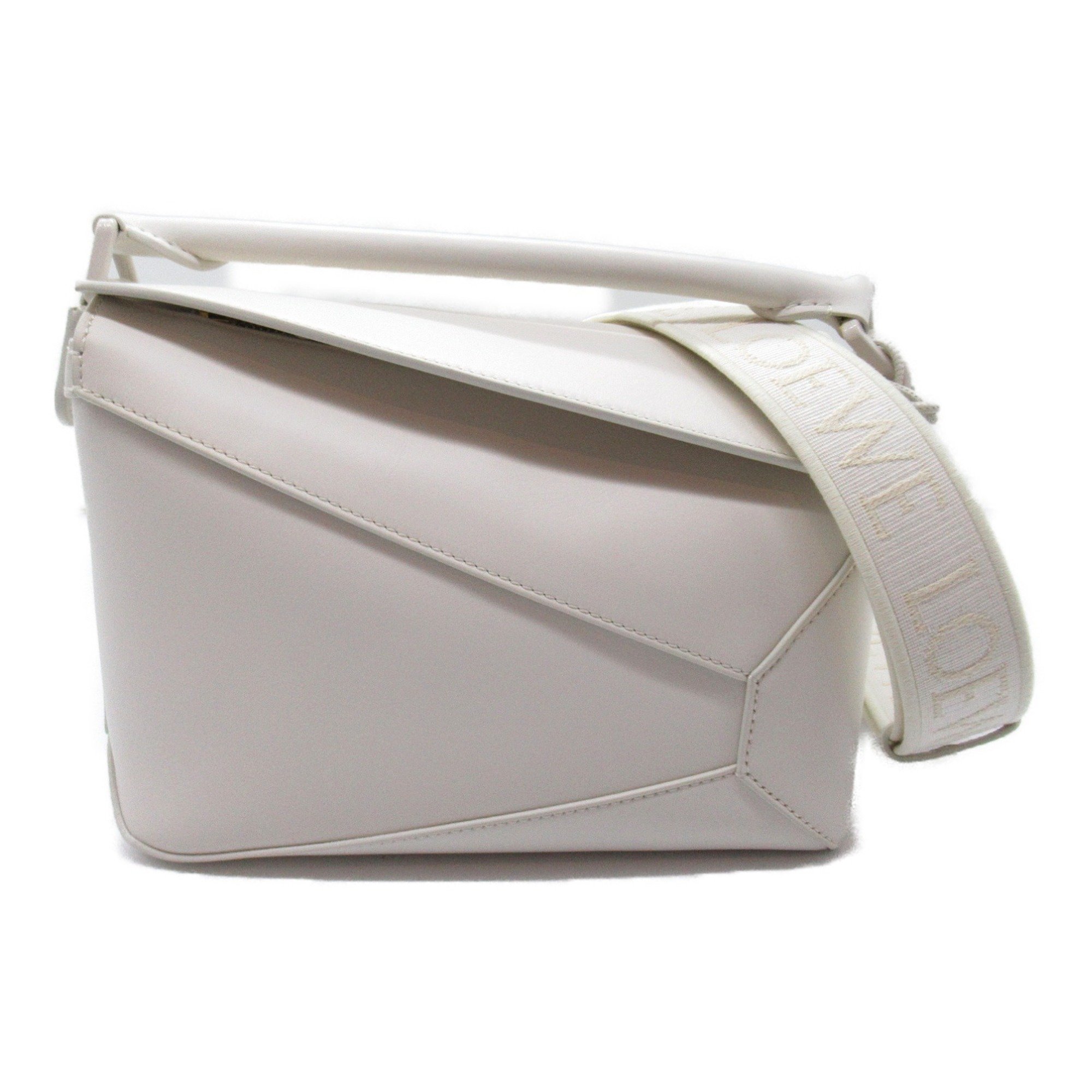 LOEWE Puzzle Edge Bag Small Shoulder Leather Women's White A510P60X246678