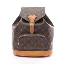 Louis Vuitton Montsouris MM Rucksack Backpack Bag Coated Canvas Leather Monogram Women's Brown M51136