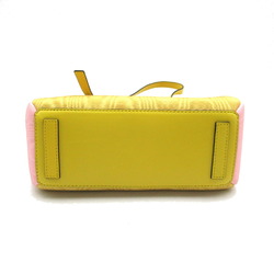 LOEWE LAZO 2-way shoulder bag, leather, satin, women's, pink, yellow