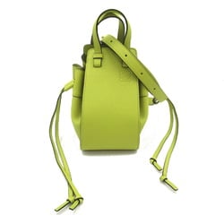 LOEWE Hammock Drawstring Bag 2-way Shoulder Calfskin (Cowhide) Women's Green Yellow 31430V074801