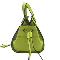 LOEWE Hammock Drawstring Bag 2-way Shoulder Calfskin (Cowhide) Women's Green Yellow 31430V074801