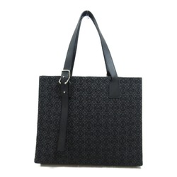 LOEWE Buckle Horizontal Tote Bag Calf (Cowhide) Jacquard Women's Black Anthracite B692K96X021268