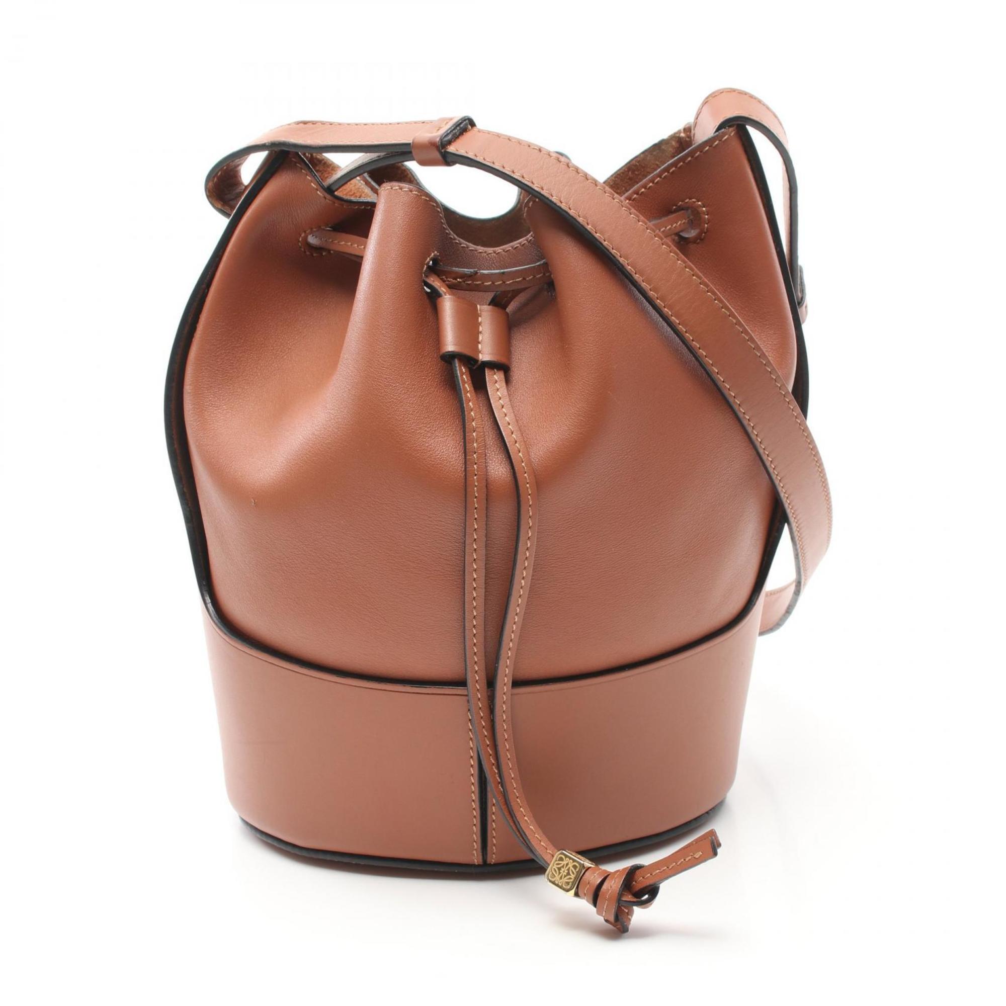 LOEWE Balloon Bag Small Shoulder Leather Women's Brown