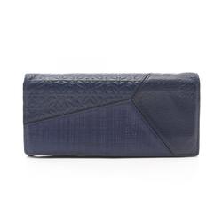 LOEWE Puzzle Long Horizontal Wallet, Bi-fold Leather, Men's, Navy