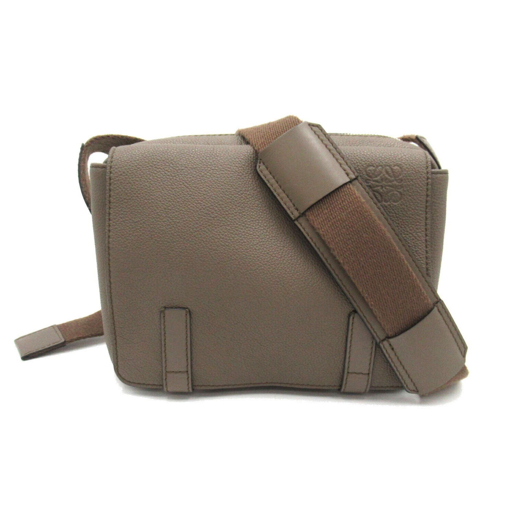 LOEWE Military Shoulder Bag Leather Women's Gray B553A72X22