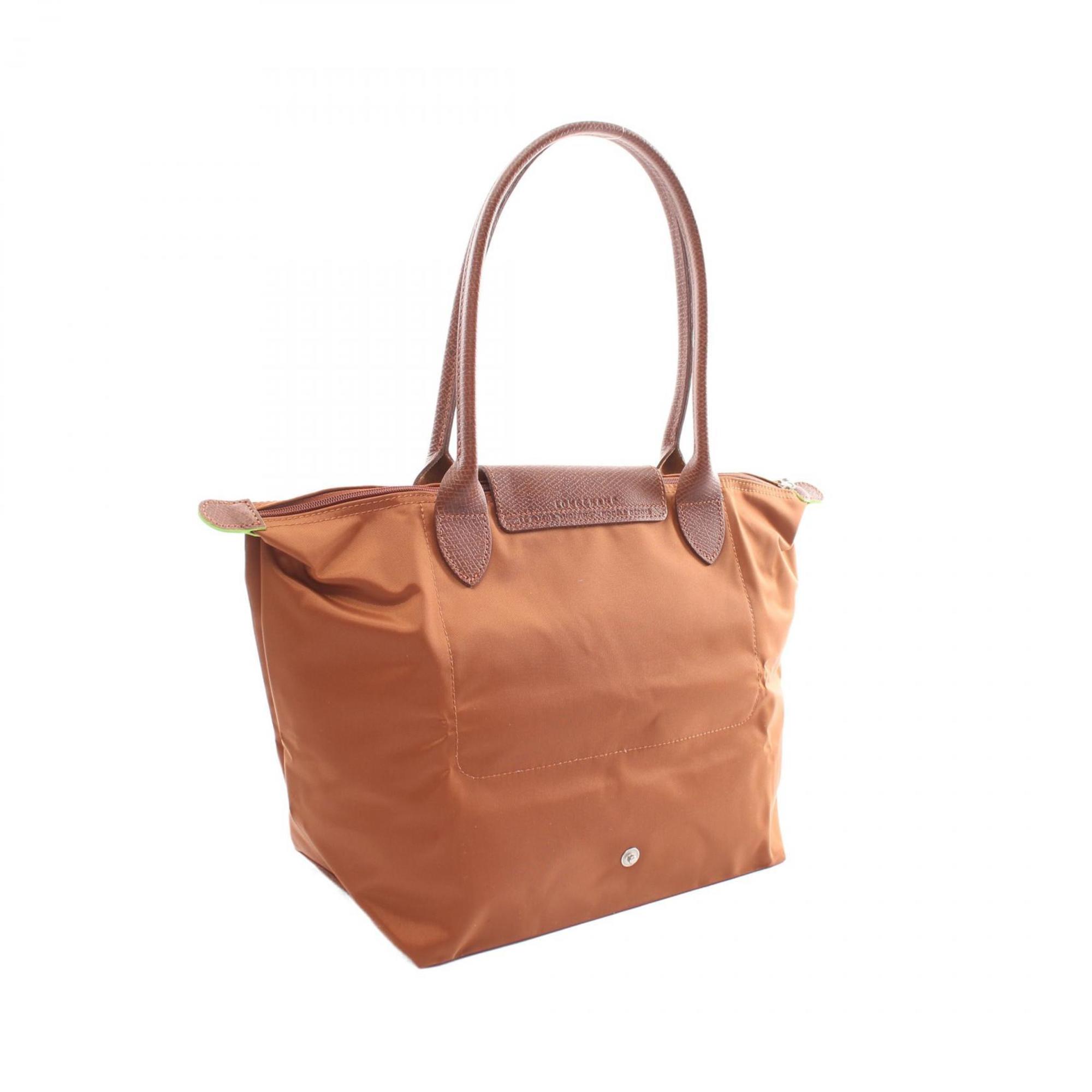 Longchamp Le Pliage Green M Tote Bag Nylon Leather Women's Brown L2605919504