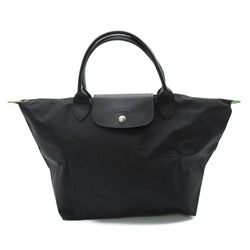 Longchamp Le Pliage Green M Top Handbag Tote Bag Recycled Polyamide Canvas Women's Black Noir L1623919001