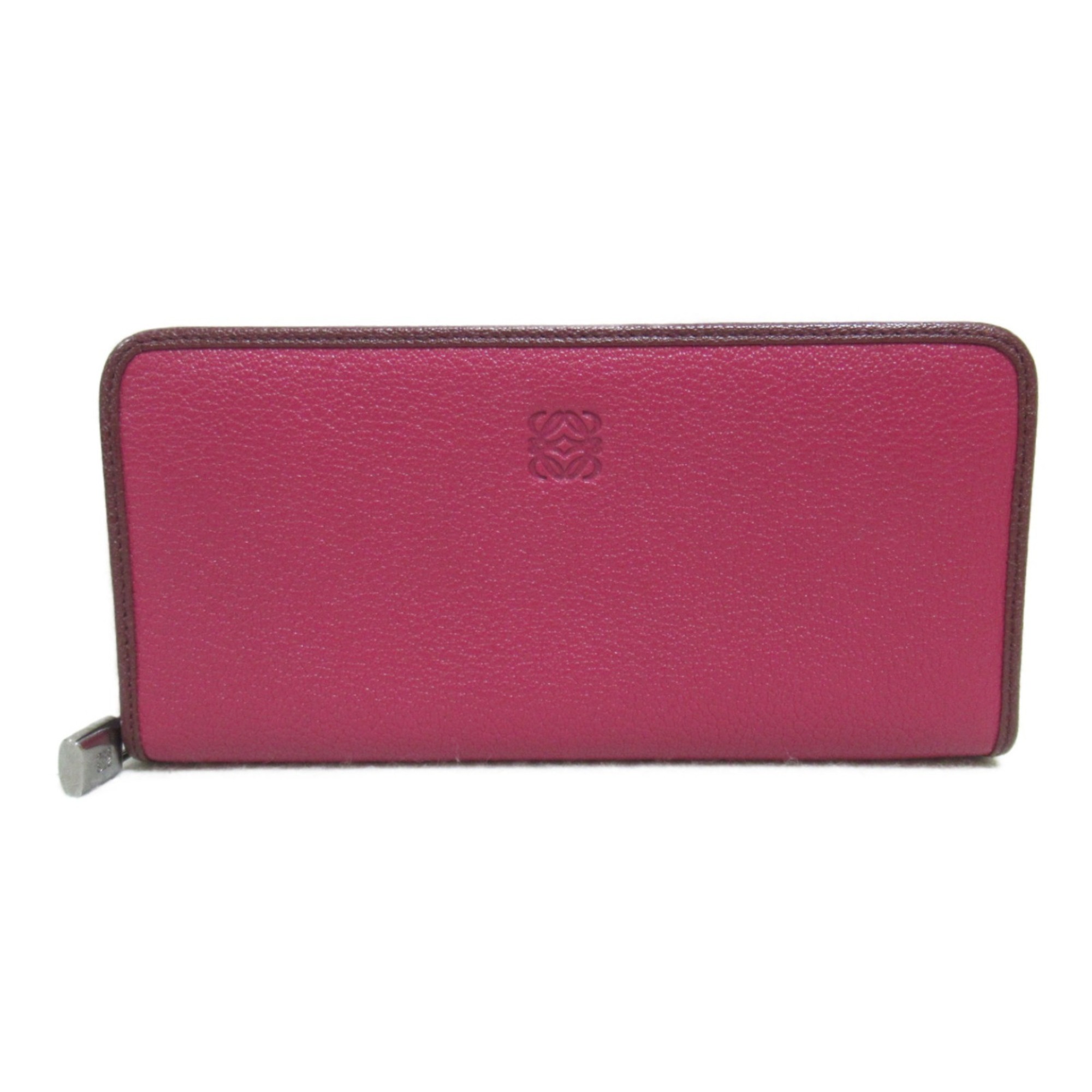 LOEWE Round Long Wallet Leather Women's Purple