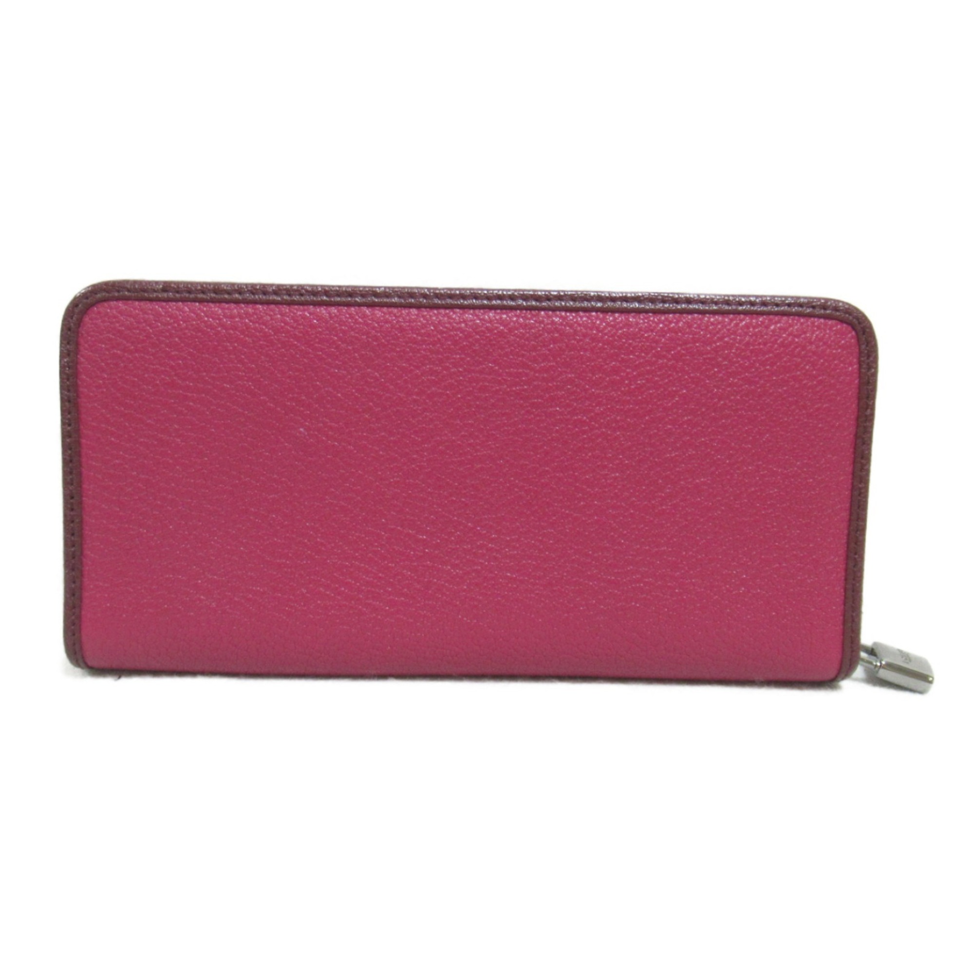 LOEWE Round Long Wallet Leather Women's Purple