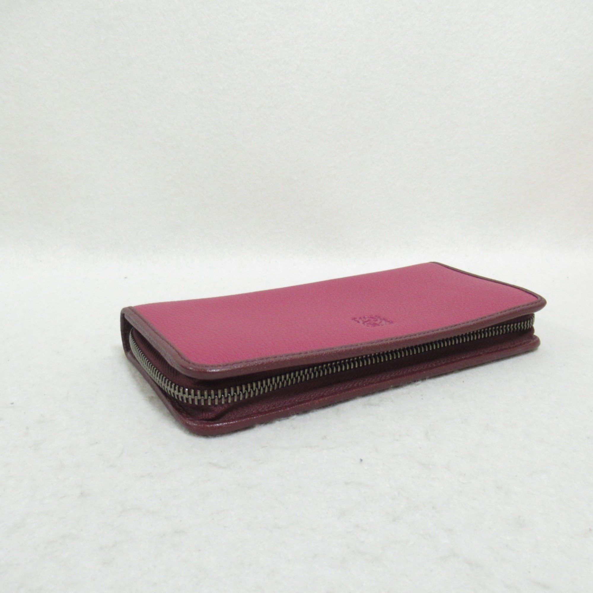 LOEWE Round Long Wallet Leather Women's Purple