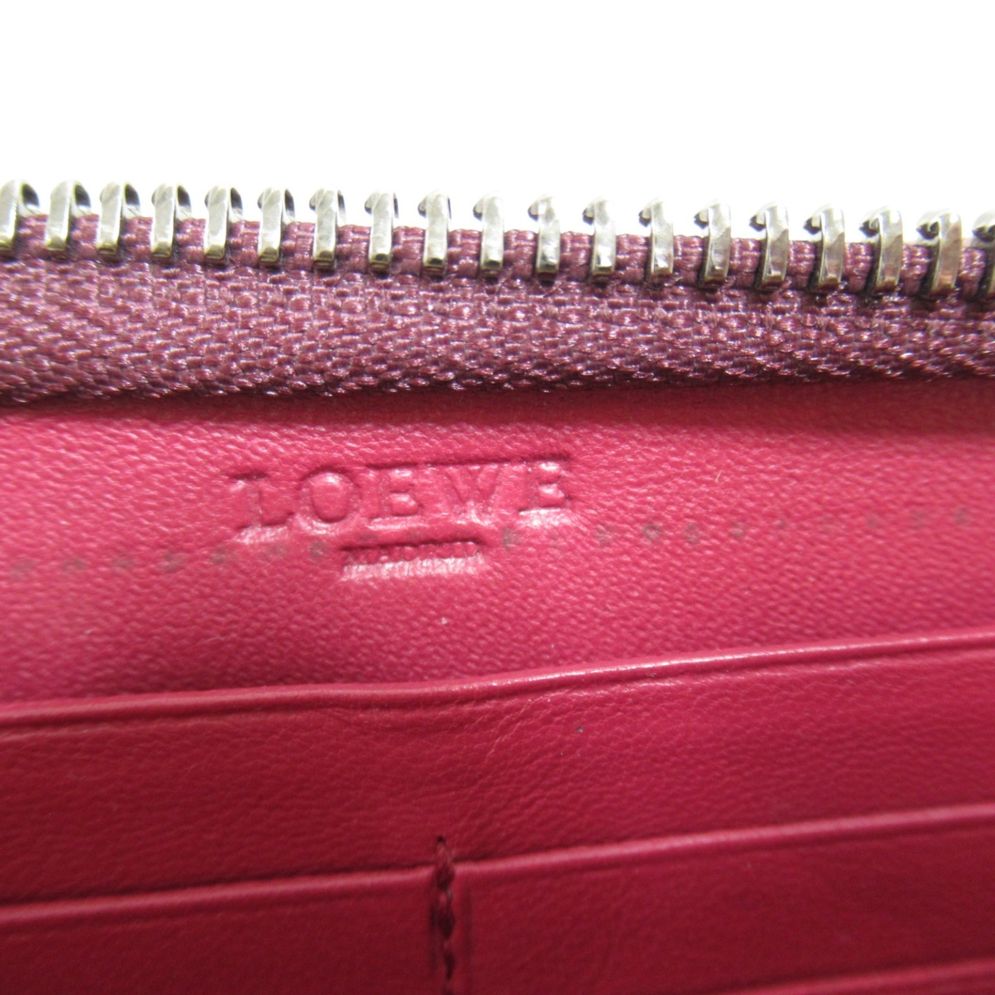 LOEWE Round Long Wallet Leather Women's Purple