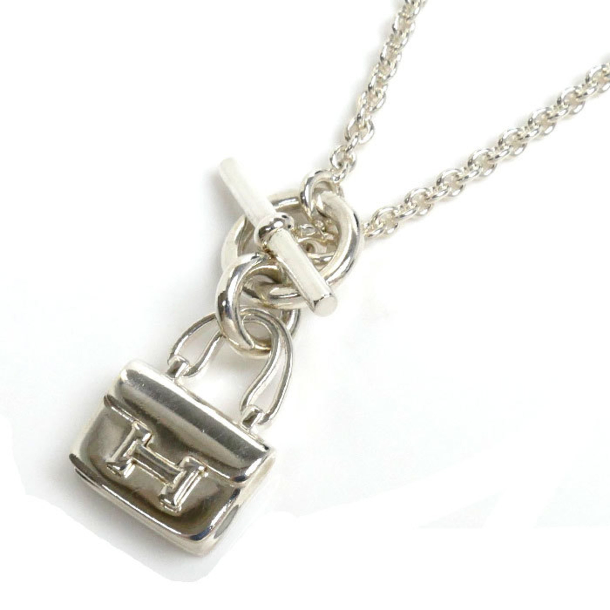 HERMES Hermes Silver 925 Amulet Constance Necklace 40cm Women's