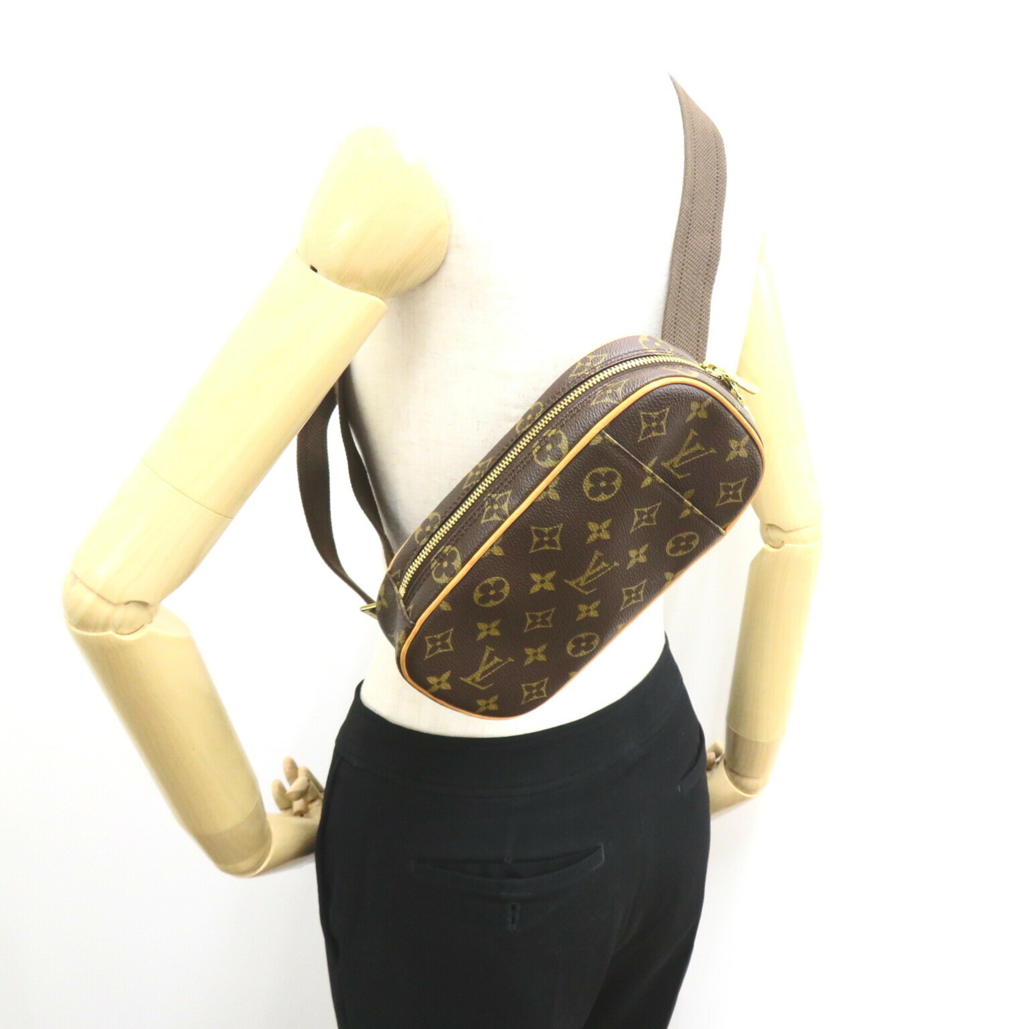 Louis Vuitton LOUIS VUITTON Pochette Ganju Waist Bag Body Coated Canvas Monogram Men's Women's Brown M51870