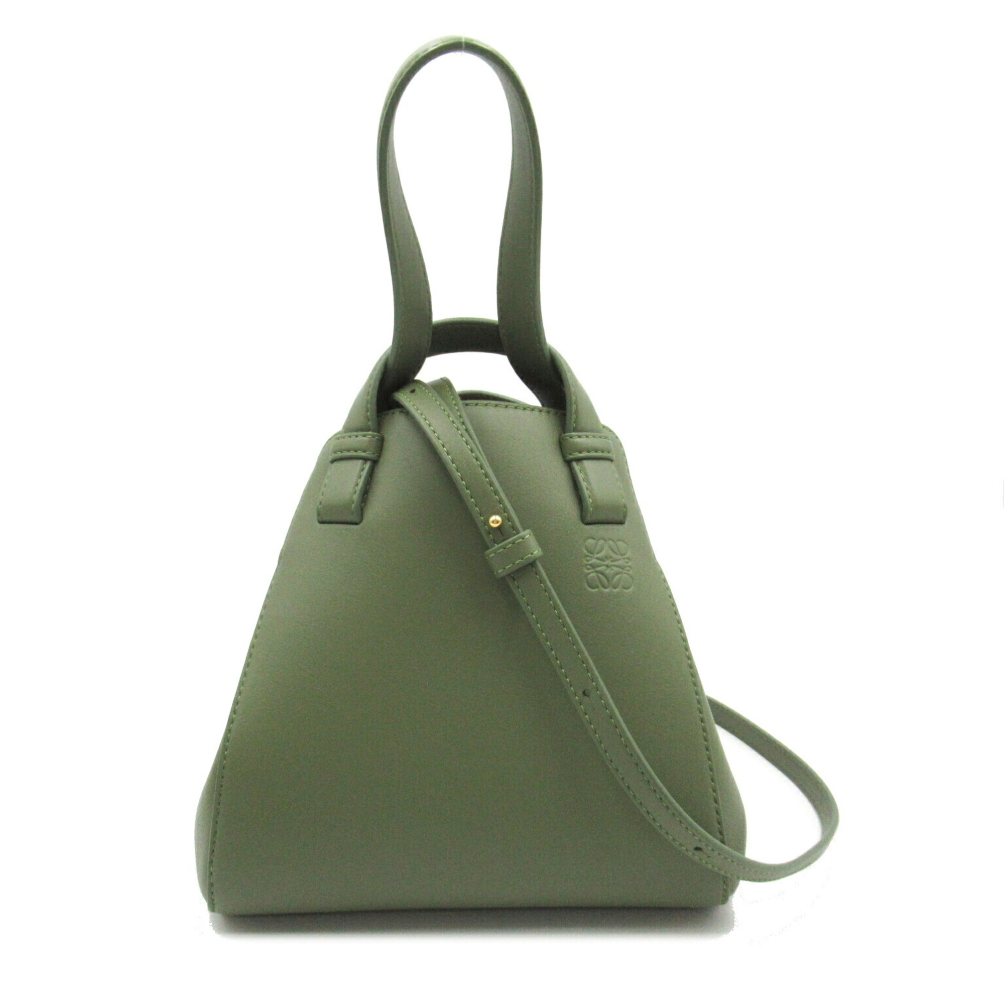 LOEWE Hammock Nugget 2-way shoulder bag, leather, women's, green, avocado A538H04X023949