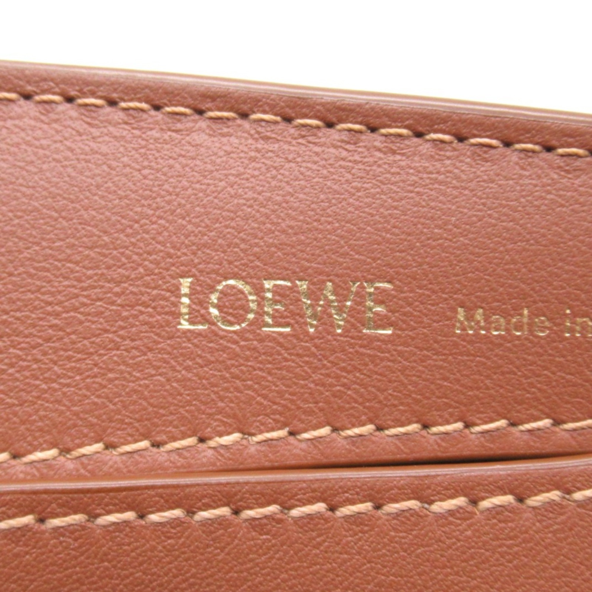 LOEWE Luna Bag Shoulder Leather Fabric Women's Brown Tan A923PL9X013627