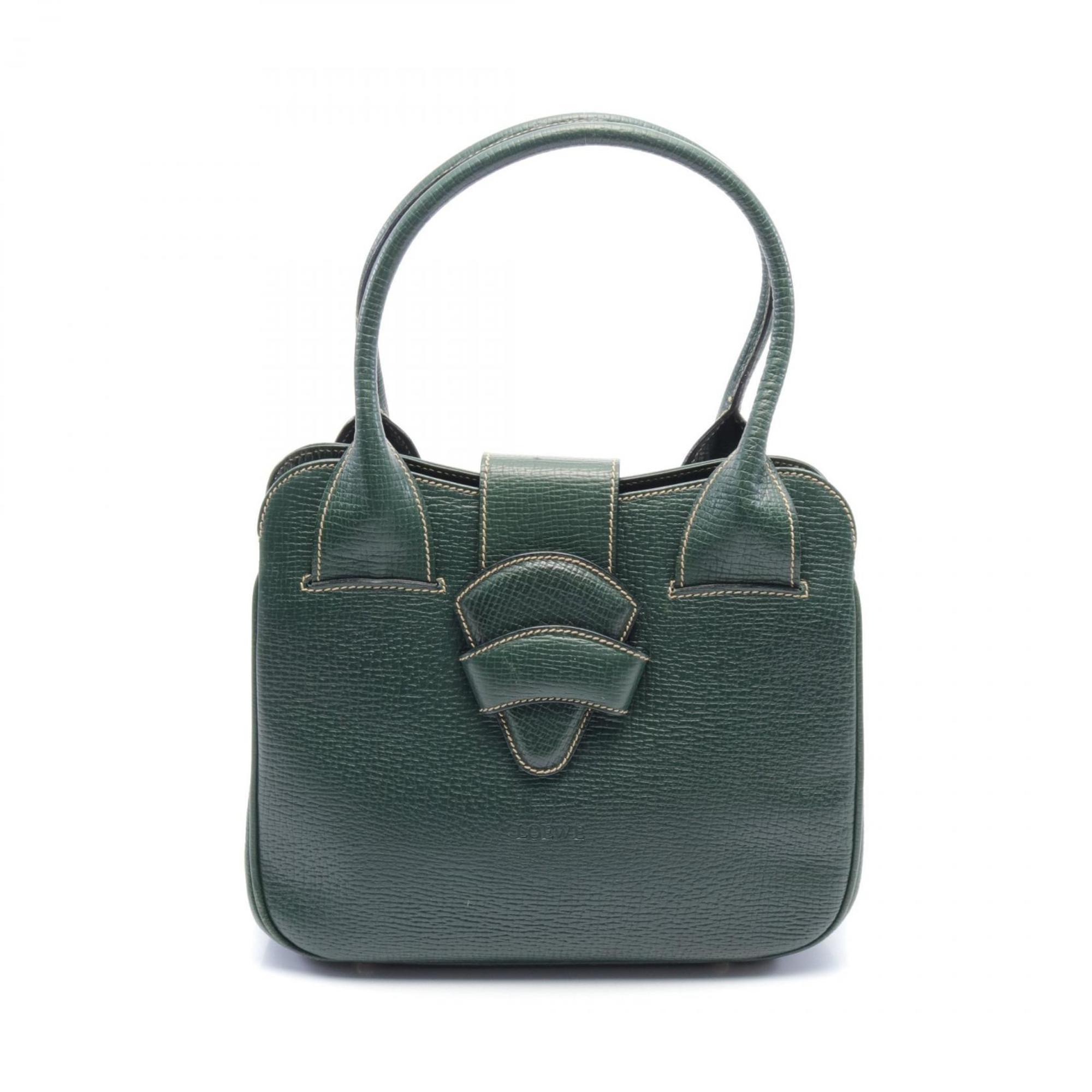 LOEWE Barcelona handbag, leather bag, women's, green