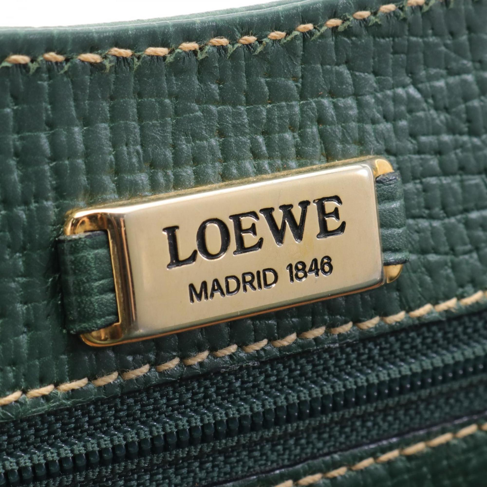 LOEWE Barcelona handbag, leather bag, women's, green