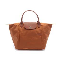 Longchamp Le Pliage Green M Handbag Bag Nylon Leather Women's Brown L1623919504