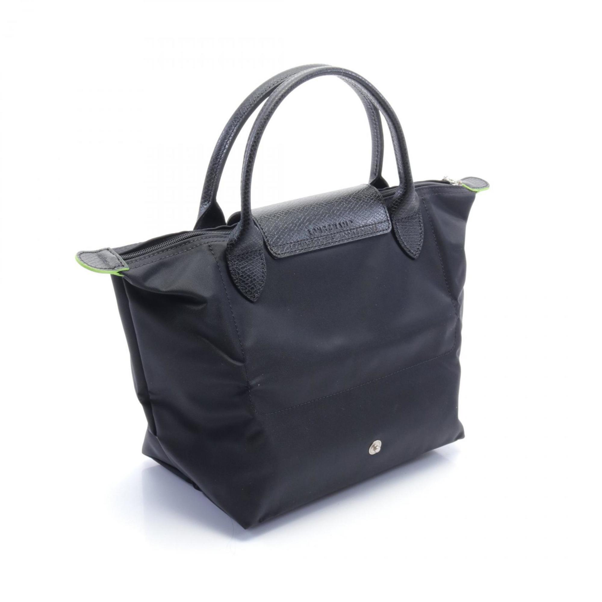 Longchamp Le Pliage Green S Tote Bag Nylon Leather Women's Black L1621919001