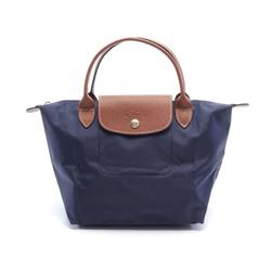 Longchamp Le Pliage Original S Tote Bag, Nylon Leather, Women's, Navy, Brown, L1621089P68