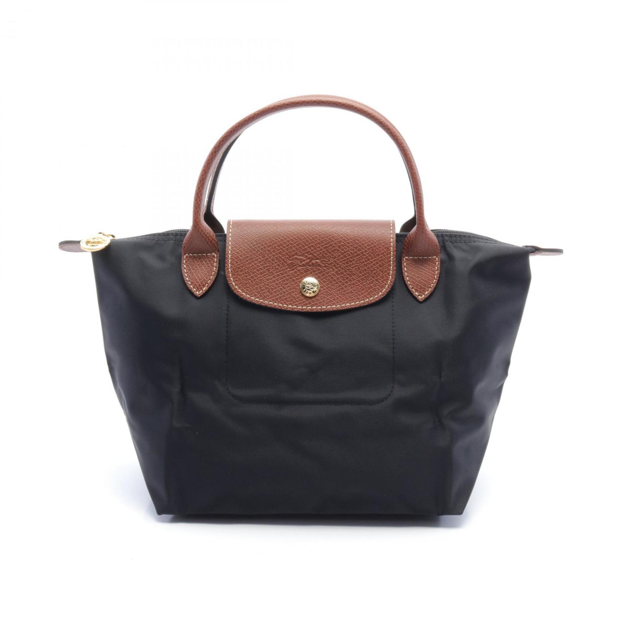 Longchamp Le Pliage Original S Handbag Bag Nylon Leather Women's Black Brown L1621089001