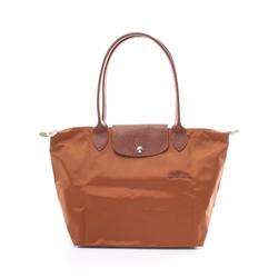 Longchamp Le Pliage Green M Tote Bag Nylon Leather Women's Brown L2605919504