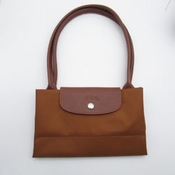 Longchamp Le Pliage Green L Shoulder Bag Recycled Polyamide Canvas Women's Brown Cognac L1899919504