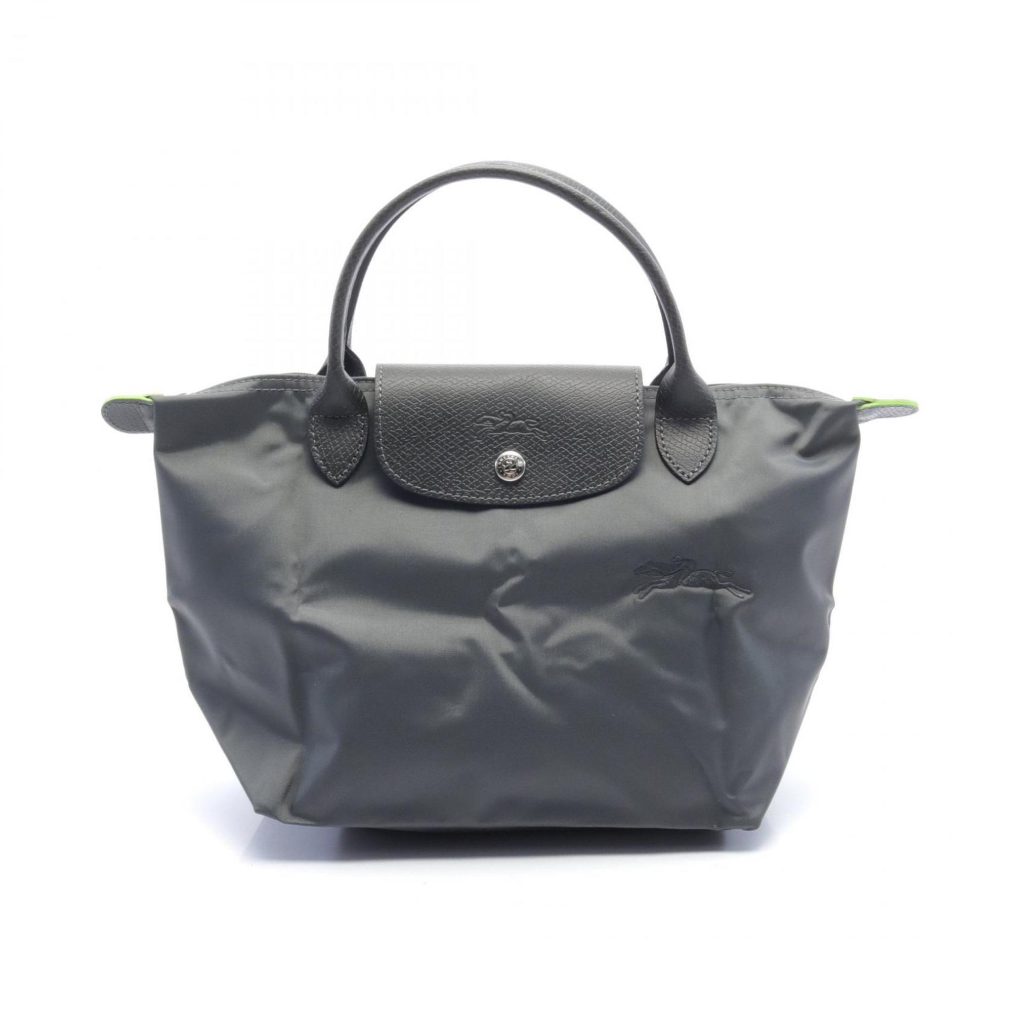 Longchamp Le Pliage Green S Tote Bag Nylon Leather Women's Gray L1621919P66