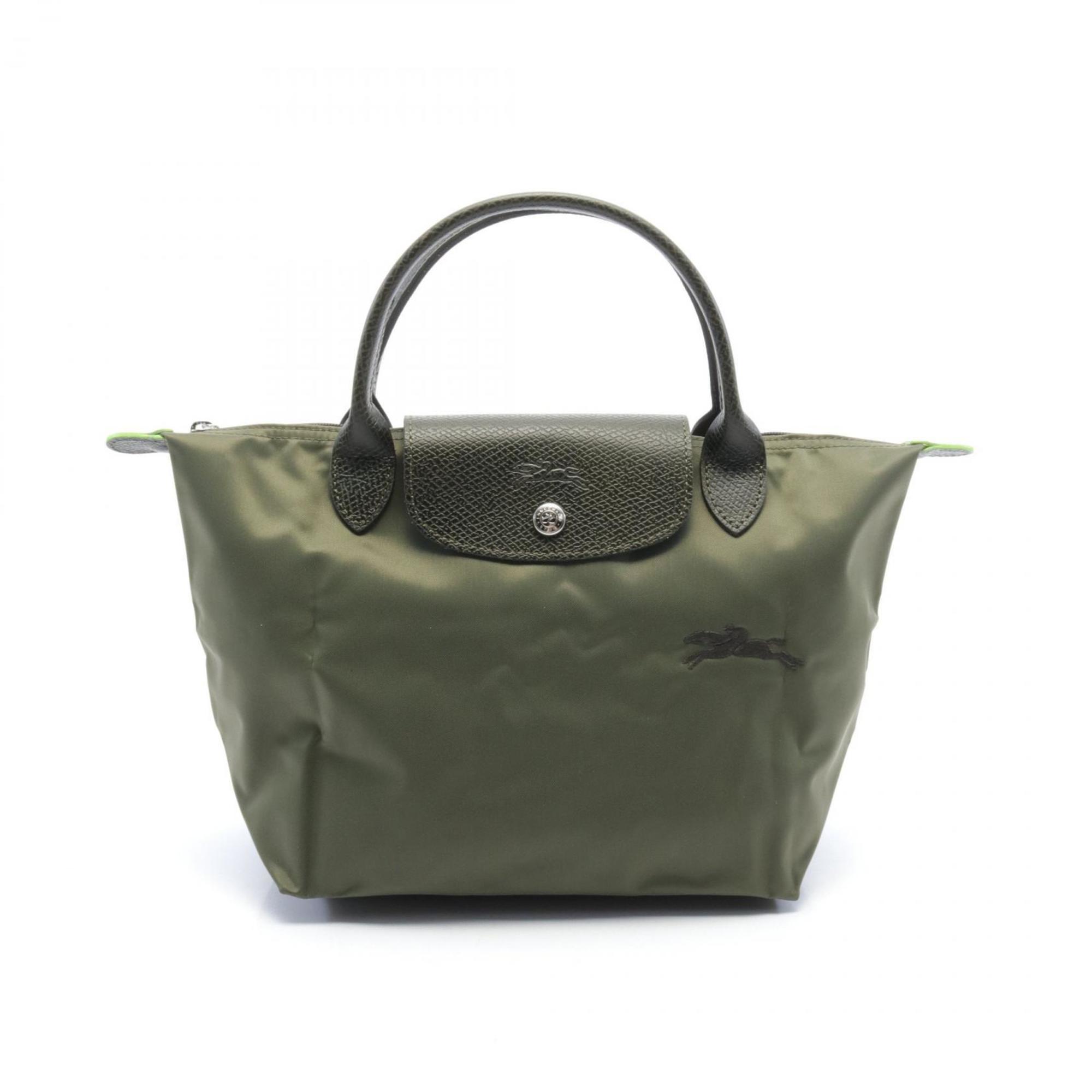 Longchamp Le Pliage Green S Tote Bag Nylon Leather Women's Khaki L1621919479